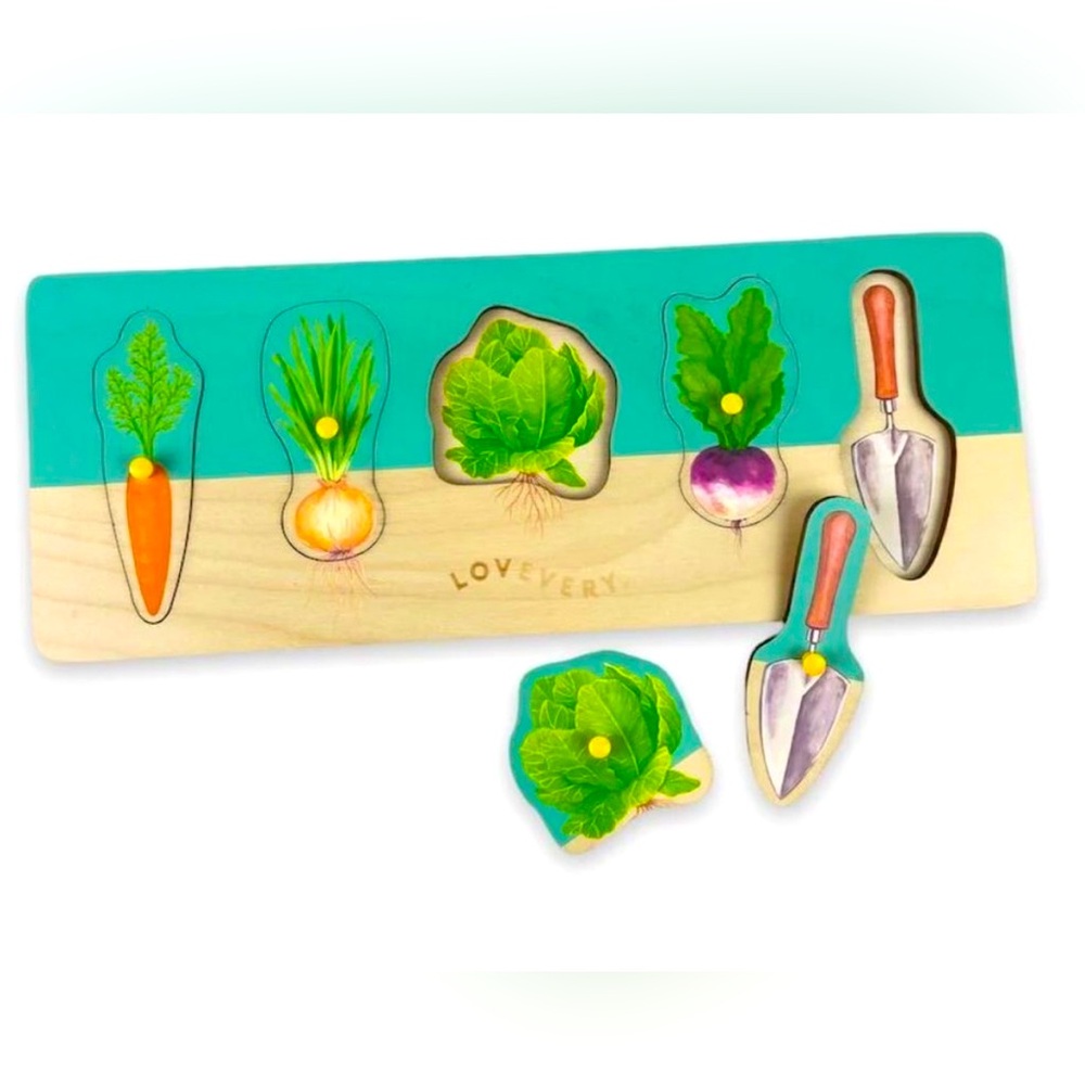 Lovevery Community Garden Wooden Puzzle Veggies